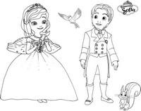 coloriage princesse sofia  et prince james